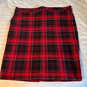 Torrid Red and Black Plaid Pencil Skirt